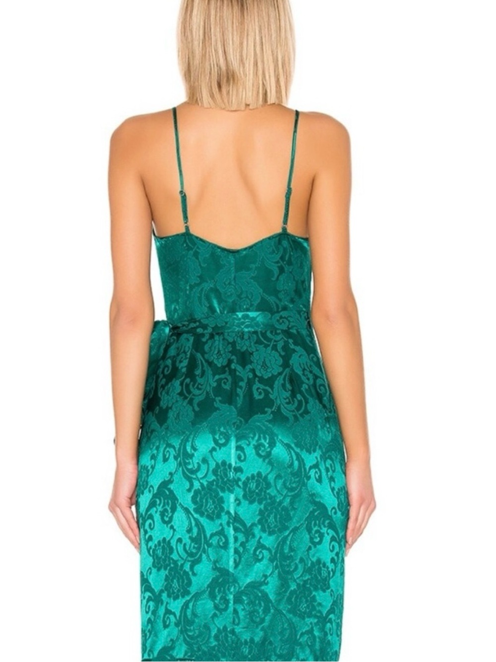 MAJORELLE Claudette Maxi Wrap Dress Green Royale Revolve XXS - Picture 3 of 12